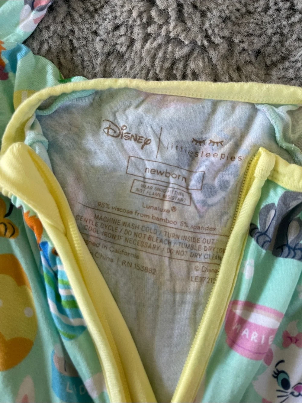 Little Sleepies Disney PETS Easter Baby One-Piece Pajamas NEWBORN